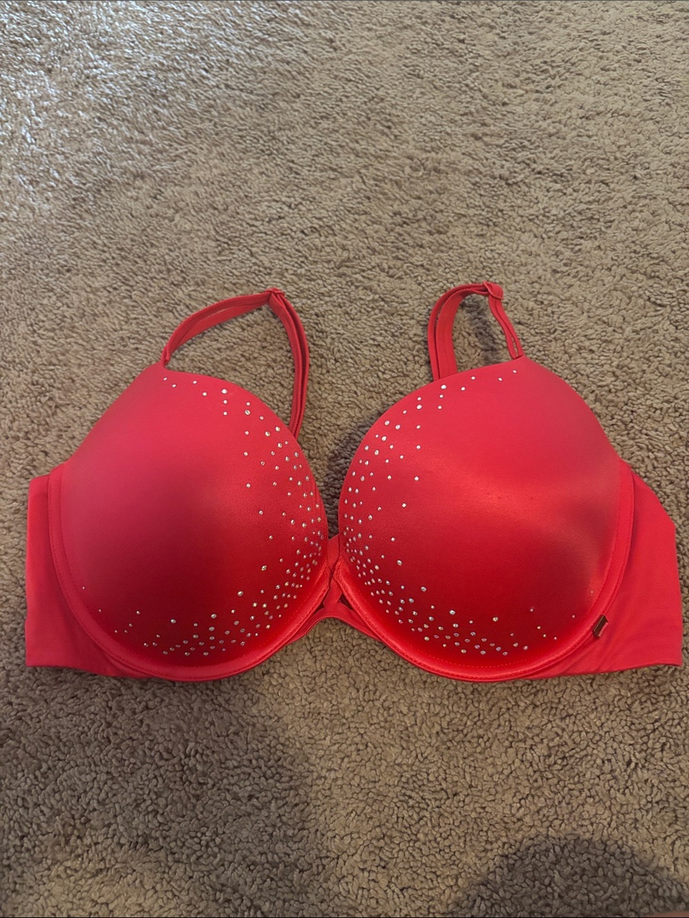 Victoria's Secret Red Embellished Push-Up Bra